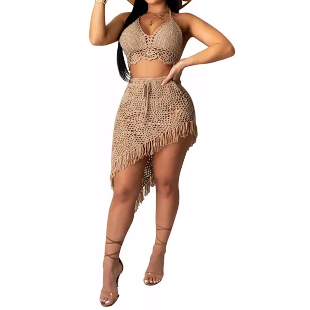 NWT!!! Nude Crochet two piece set skirt & top!